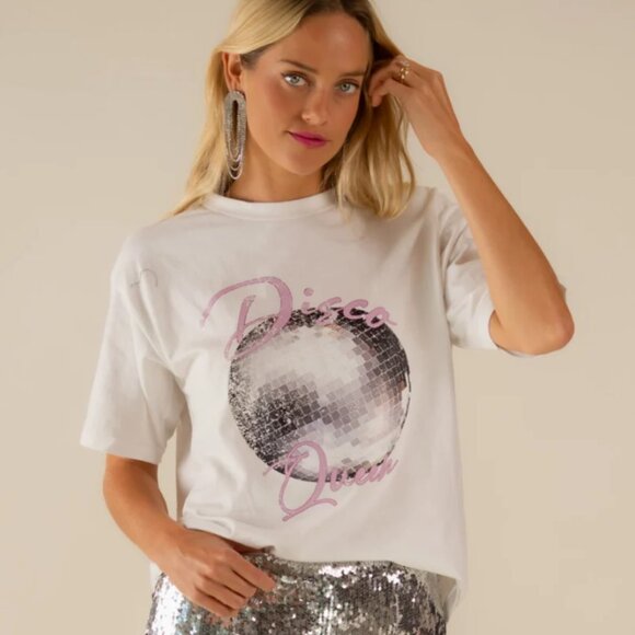 Organic Cotton Designer Disco Queen Tee - Picture 1 of 2